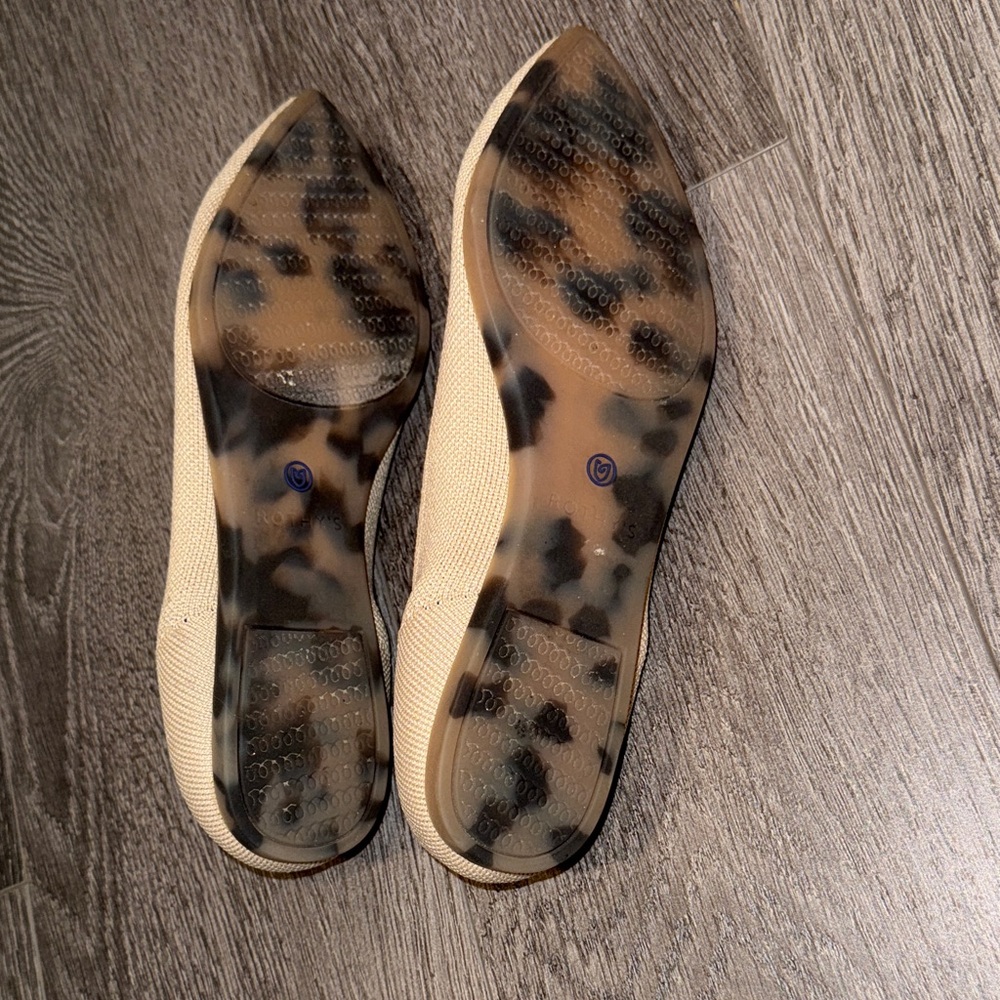 Rothy's Tan and Blue Pointed Flats - Picture 2 of 2